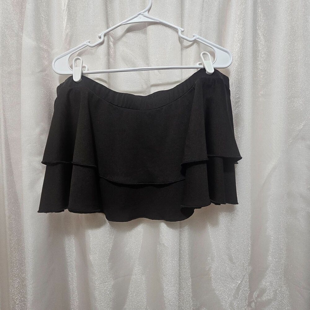 Avidlove Black Ruffle Lingerie Mini Skirt Women's 4XL NWT Pull-On Layered